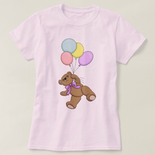 Teddy Bear en Balloons T-shirt (Design voorkant)