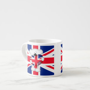 Teddy Bear en Big Union Jack Heart Espresso Kop