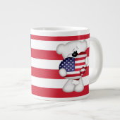 Teddy Bear en Big USA Flag Heart Grote Koffiekop (Voorkant rechts)