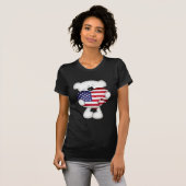 Teddy Bear en Big USA Flag Heart T-shirt (Voorkant volledig)