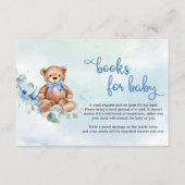Teddy Bear en Blue Floral Boho boeken voor Baby Informatiekaartje (Voorkant)
