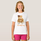 Teddy Bear en Butterfly T voor meisjes T-shirt (Voorkant volledig)