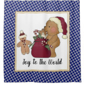 Teddy Bear en Gingerbrood Man Cookie Douchegordijn (Voorkant)