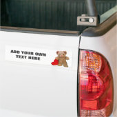 Teddy Bear en Heart met Jouw tekst Bumpersticker (Op Truck)