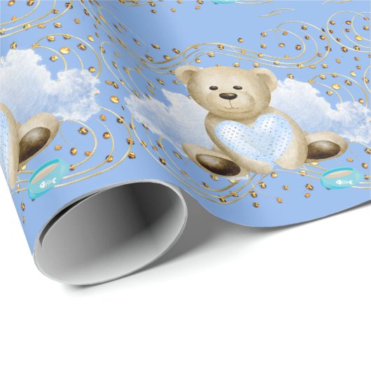 Teddy Bear en Heart Wrapping Paper Cadeaupapier (Rol Hoek)