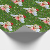 Teddy Bear en Heart Wrapping Paper Cadeaupapier (Hoek)