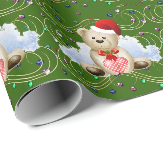 Teddy Bear en Heart Wrapping Paper Cadeaupapier (Rol Hoek)