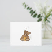 Teddy Bear en Honey Briefkaart (Staand voorkant)