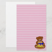Teddy Bear en Honey Jar Briefpapier (Voorkant / Achterkant)