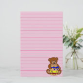 Teddy Bear en Honey Jar Briefpapier (Staand voorkant)