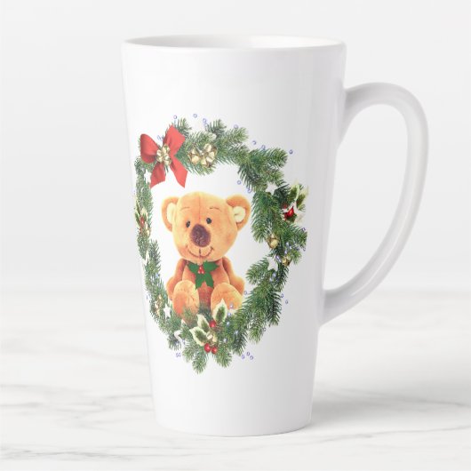 Teddy Bear en kerstavond feestdag thuis Latte Mok (Rechts)