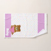 Teddy Bear en Polka Dots Bathroom Towel Set Bad Handdoek (Handdoek)