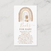 Teddy Bear en Rainbow Books for Baby Boy Card Informatiekaartje (Voorkant)