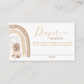 Teddy Bear en Rainbow Diaper Raffle Card Informatiekaartje (Voorkant)