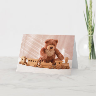 Teddy Bear en Speelgoed Train Card Kaart