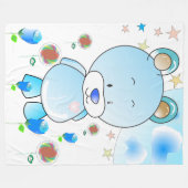 Teddy Bear en Stars Fleece Deken (Voorkant (Horizontaal))