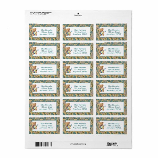 Teddy Bear Etiket (Full Sheet)