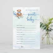 Teddy Bear Eucalyptus Wreath Boy Baby shower (Staand voorkant)