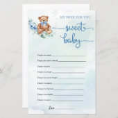 Teddy Bear Eucalyptus Wreath Boy Baby shower (Voorkant / Achterkant)