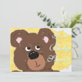 Teddy Bear Face Baby shower Kaart (Staand voorkant)