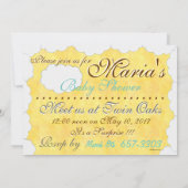 Teddy Bear Face Baby shower Kaart (Achterkant)