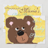 Teddy Bear Face Baby shower Kaart (Voorkant / Achterkant)