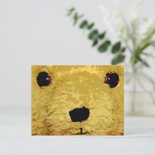 Teddy Bear Face Briefkaart (Staand voorkant)
