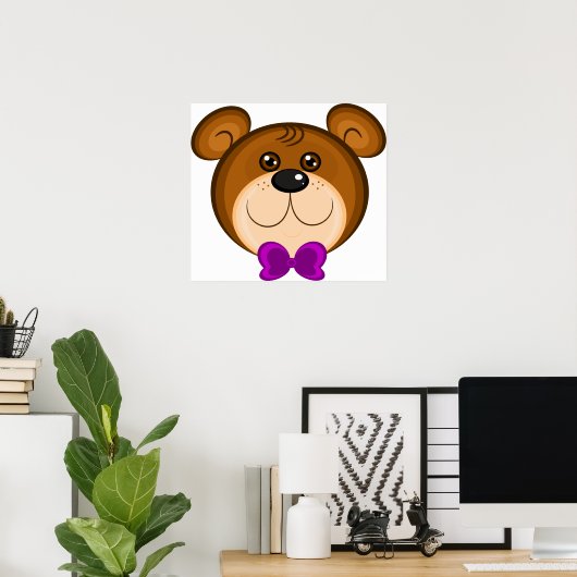Teddy Bear Face Poster (Thuiskantoor)