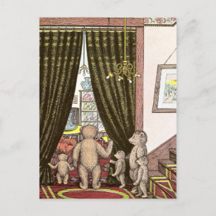 Teddy Bear Familie aan de voet van de Stairs Briefkaart