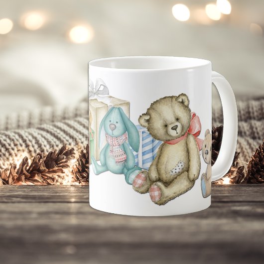 Teddy Bear Familie Kerstochtend Koffiemok