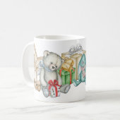 Teddy Bear Familie Kerstochtend Koffiemok (Voorkant links)