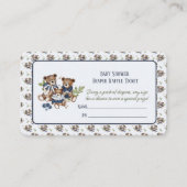 Teddy Bear Family Baby Boy Douche Luier Raffle Informatiekaartje (Voorkant)