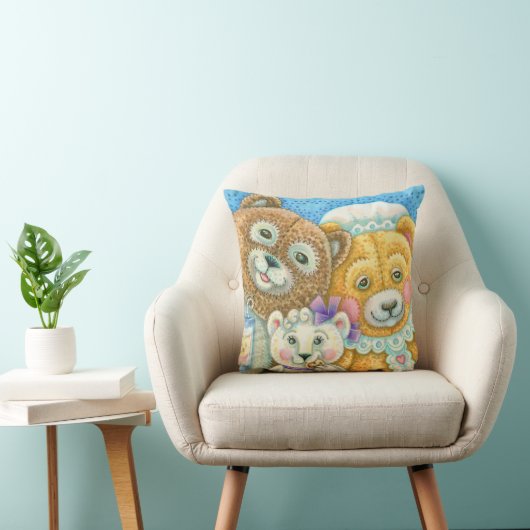 Teddy Bear Family Bruin SIERKUSSEN (Stoel)