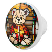 Teddy Bear Faux-Glas in lood Keramische Knop (Rechts)