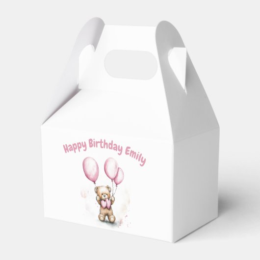 Teddy Bear Favoriete Boxen voor Verjaardag Bedankdoosjes (Voorkant Zijde)