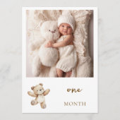 Teddy Bear First Anniversary Photo Banner Card Feestdagenkaart (Voorkant)