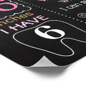 Teddy Bear First Birthday chalkboard-tekenmeisje Poster (Hoek)