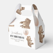 Teddy Bear First Birthday Favor Box Bedankdoosjes (Achterkant)