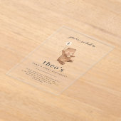 Teddy Bear First Birthday Invitation Acryl Uitnodigingen (Laagn)