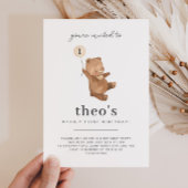Teddy Bear First Birthday Invitation Kaart