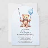 Teddy Bear First Birthday Kaart (Voorkant)