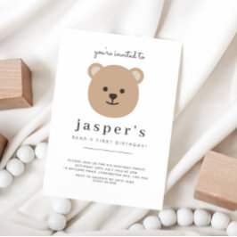 Teddy Bear First Birthday Kaart