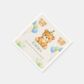 Teddy Bear First Birthday Paper Napkin Servet (Hoek)