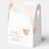 Teddy Bear First Birthday Party Favor Box Bedankdoosjes (Geopend)
