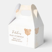 Teddy Bear First Birthday Party Favor Box Bedankdoosjes (Voorkant Zijde)