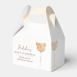 Teddy Bear First Birthday Party Favor Box Bedankdoosjes