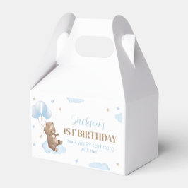 Teddy Bear First Birthday Party Favor Box Bedankdoosjes