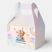Teddy Bear First Birthday Party | Rainbow Bedankdoosjes (Achterkant)