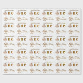 Teddy Bear First Birthday Wrapping Paper Cadeaupapier (Vlak)