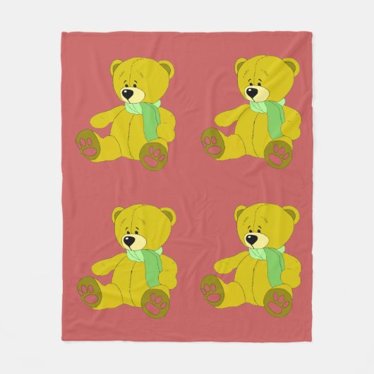 Teddy Bear Fleece Blanket Deken (Voorkant)